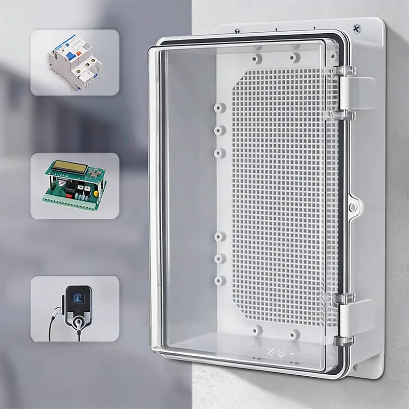 IP66 Waterproof Transparent Cover Enclosure Juction Box ABS Plastic Outdoor Power Distribution Box Electronic Instrument Case