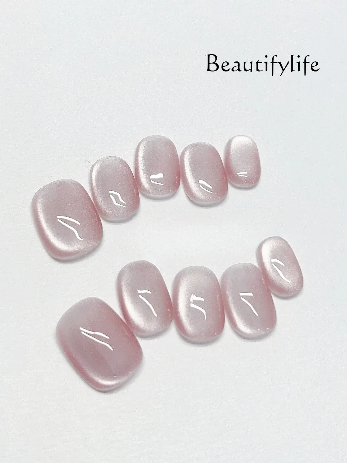 

Short square and round nail art patch pure handmade ice powder gentle wear armor