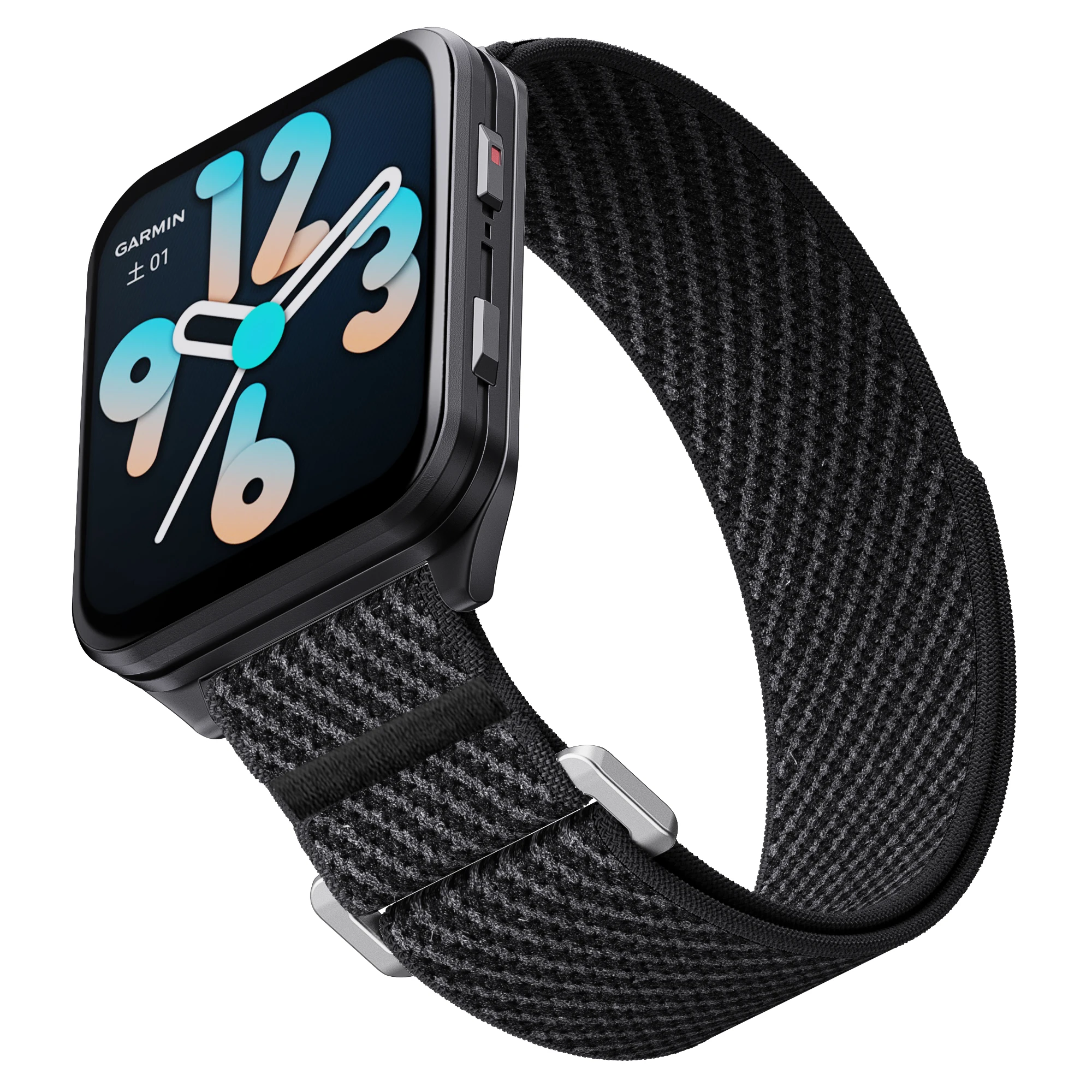 24mm Micro Elastic Nylon Spandex Watch Strap With RUN Tag For Garmin Venu X1, Luminox & All 24mm Lug Smart Watch Bands