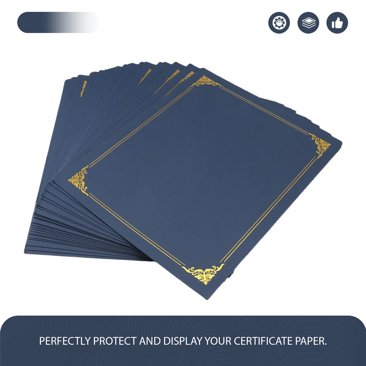 حاملي شهادات CHFL، 25 عبوة من حاملي الدبلوم، أغطية الشهادات مع حدود من رقائق الذهب لحجم الرسالة 8.5 × 11 بوصة