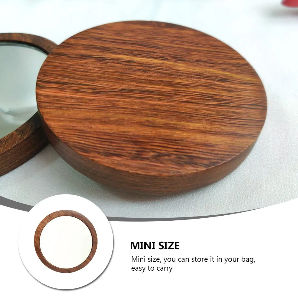 

Mini Mirror Pocket Compact Travel Makeup Portable Wood Small Ceramic Tile