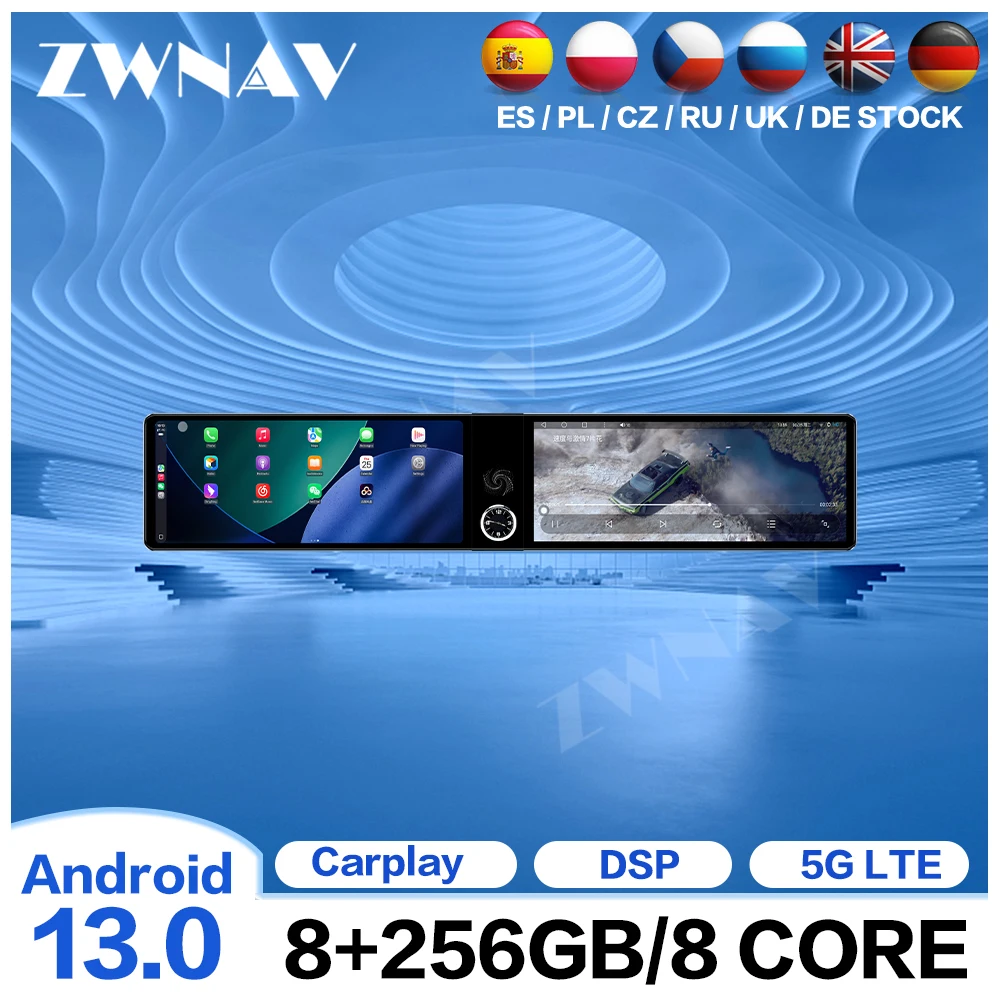 For Audi A4/B6/B7/S4 2004-2007 Car Multimedia Player Car Wireless Carplay Android 15 OS Dual 12.3" Screen Android Auto Car radio