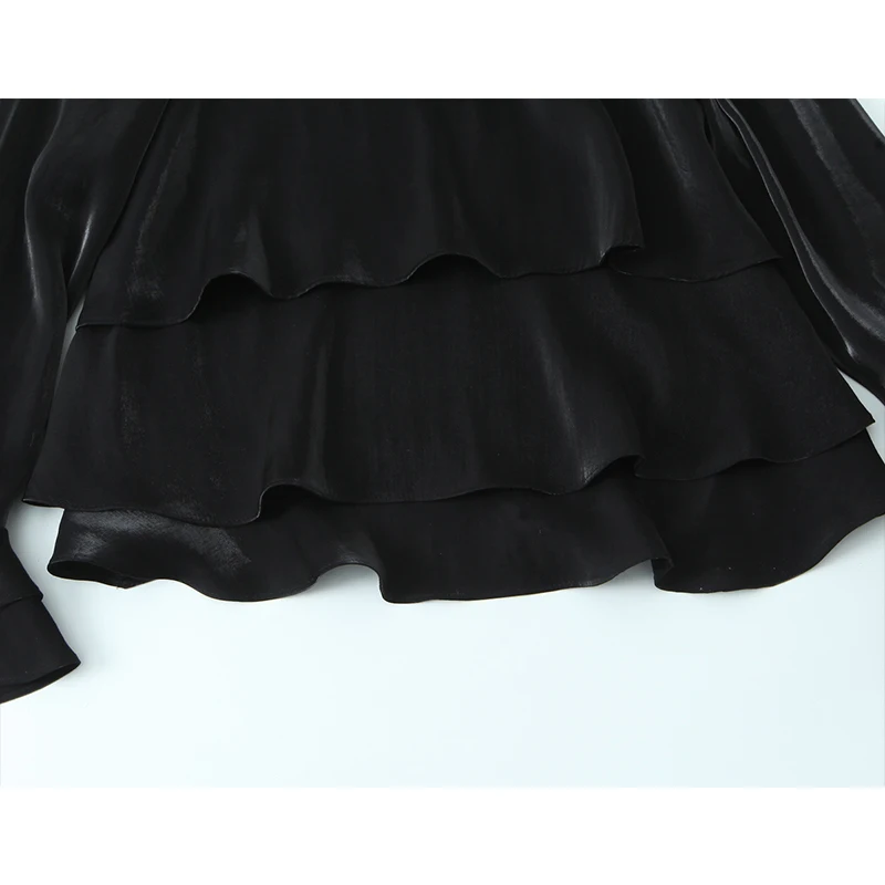 Camicetta da donna Top Primavera Autunno Nuove camicie e camicette larghe decorative a strati a maniche lunghe Top Moda casual Stile versatile