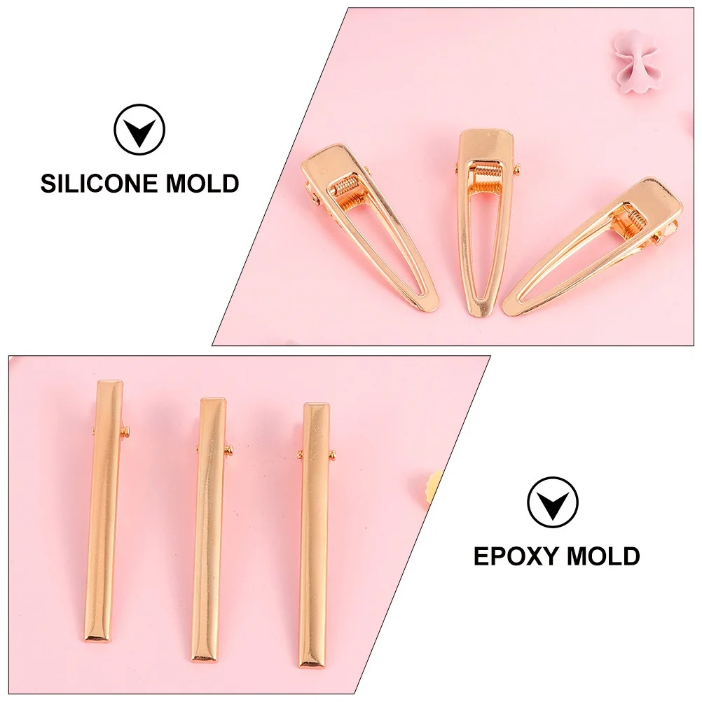 1Set Creative DIY Crystal Epoxy Hairpin Molds High-Quality Silicone Safe Durable Flexible Practical Gift DIY Lovers