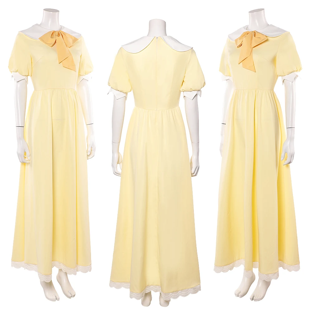 Hzzbin Husk Dress Cosplay Cartoon TV Hell Inn Yellow Dress Skirts Costume Women Adult Female Halloween Carnival Suits Clothing view 2