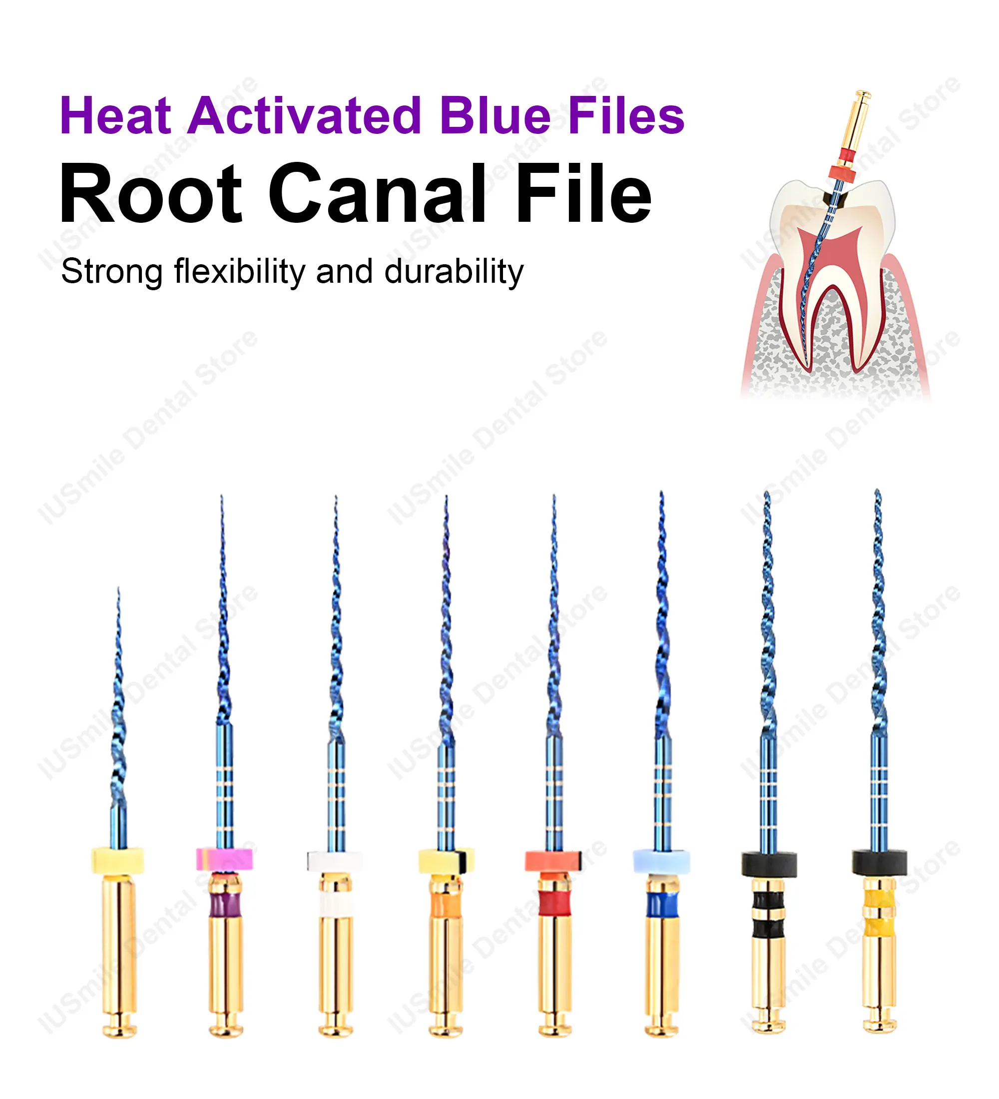 Glin Dental Operation Niti Super Blue Heat Activation Endo Rotary Files For Preparing Root Canal Treatment Dentists Tools