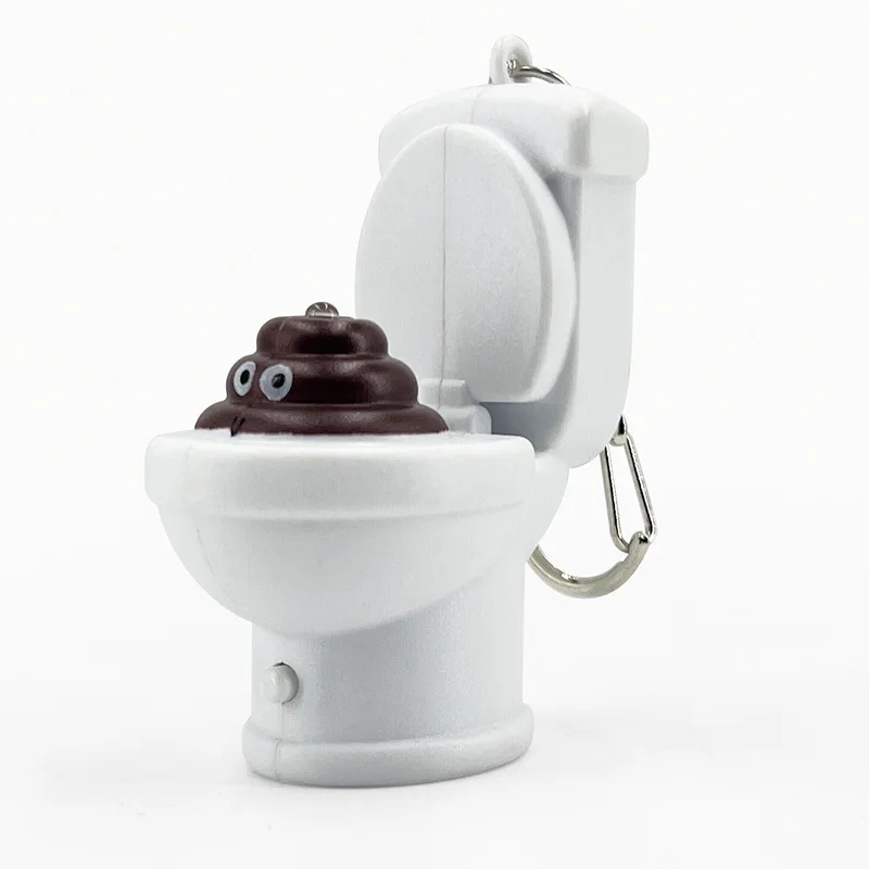 الجدة البسيطة محاكاة المرحاض المفاتيح قلادة الإبداعية مصباح ليد لعبة الصوت المفاتيح مضحك المرحاض براز الكرتون تململ لعبة #3