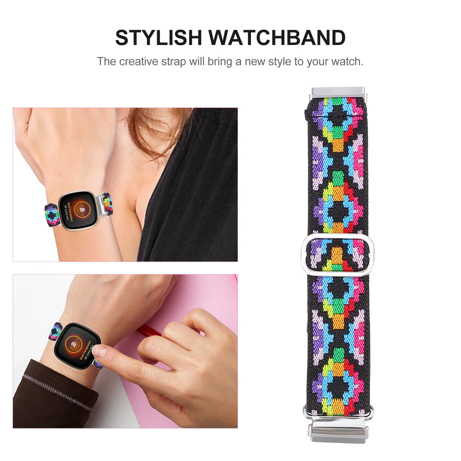 

Nylon Watch Strap Durable Smooth Versa3 Sense Replacement Band Adjustable Sport Wristband For Men Women Smart