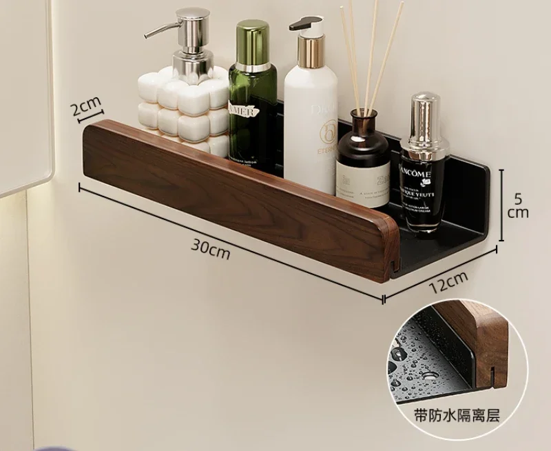 Walnut bathroom toilet shelf no punch toilet sink restroom wall storage towel racks