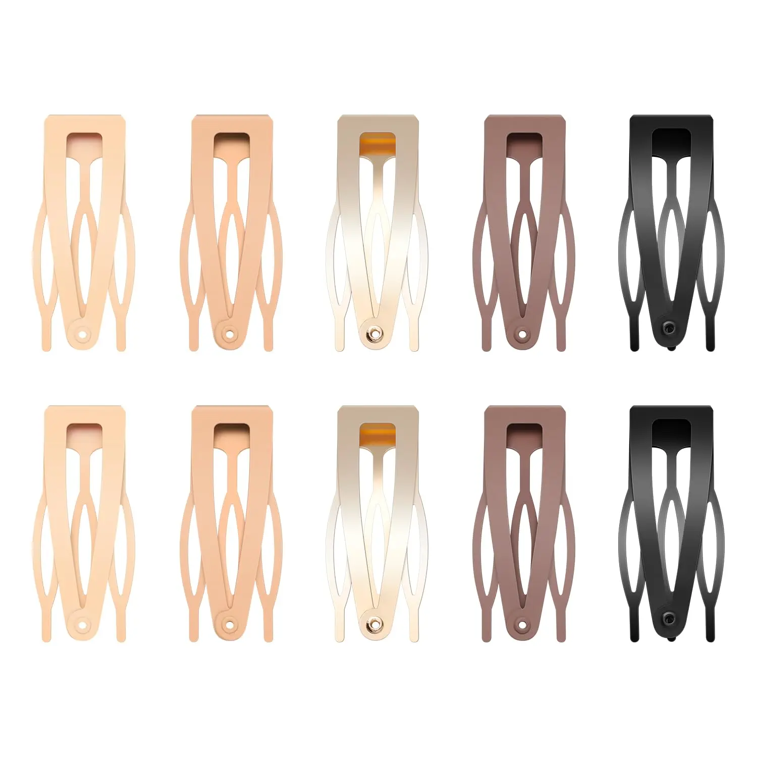 

10 Pcs Metal Snap Hair Clips for Women, Double Grip Design in Assorted Colors, Salon Supplies Accessories