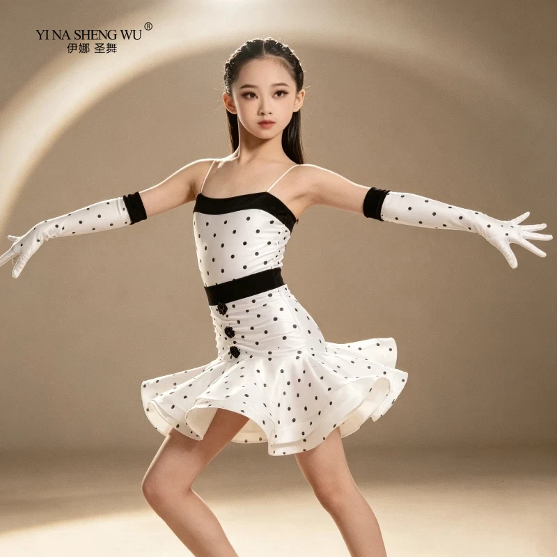 girls-latin-dance-clothes-white-dot-dress-gloves-suit-performance-outfit-cha-cha-dance-dress-latin-competition-dress