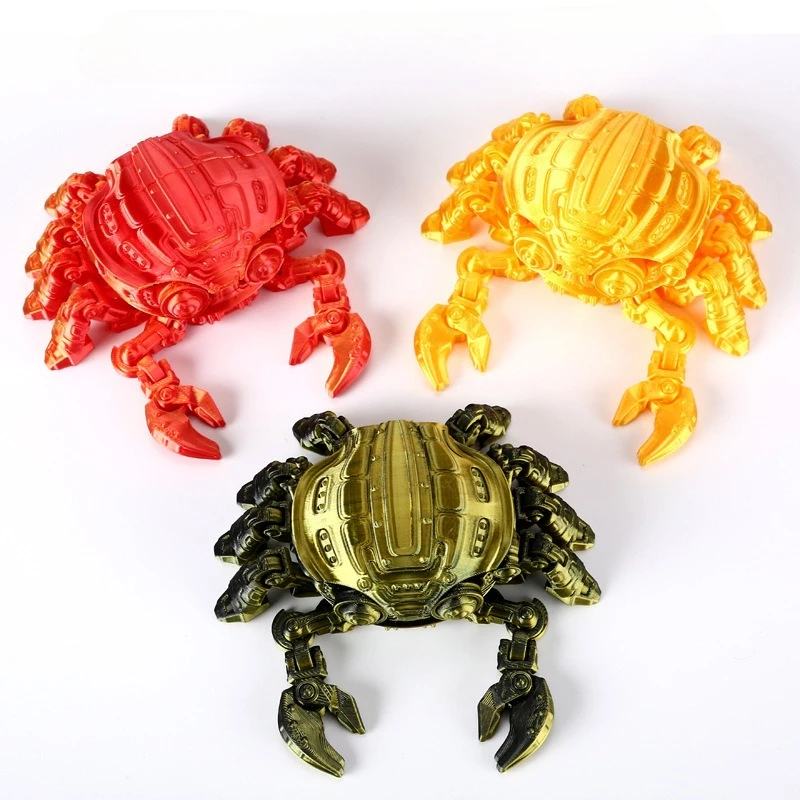 

3d Printed Cyber Crab: Realistic, Multi-color, Dazzling, Movable Joint, Stall Setting, Storage Model, Gift Display, Creative