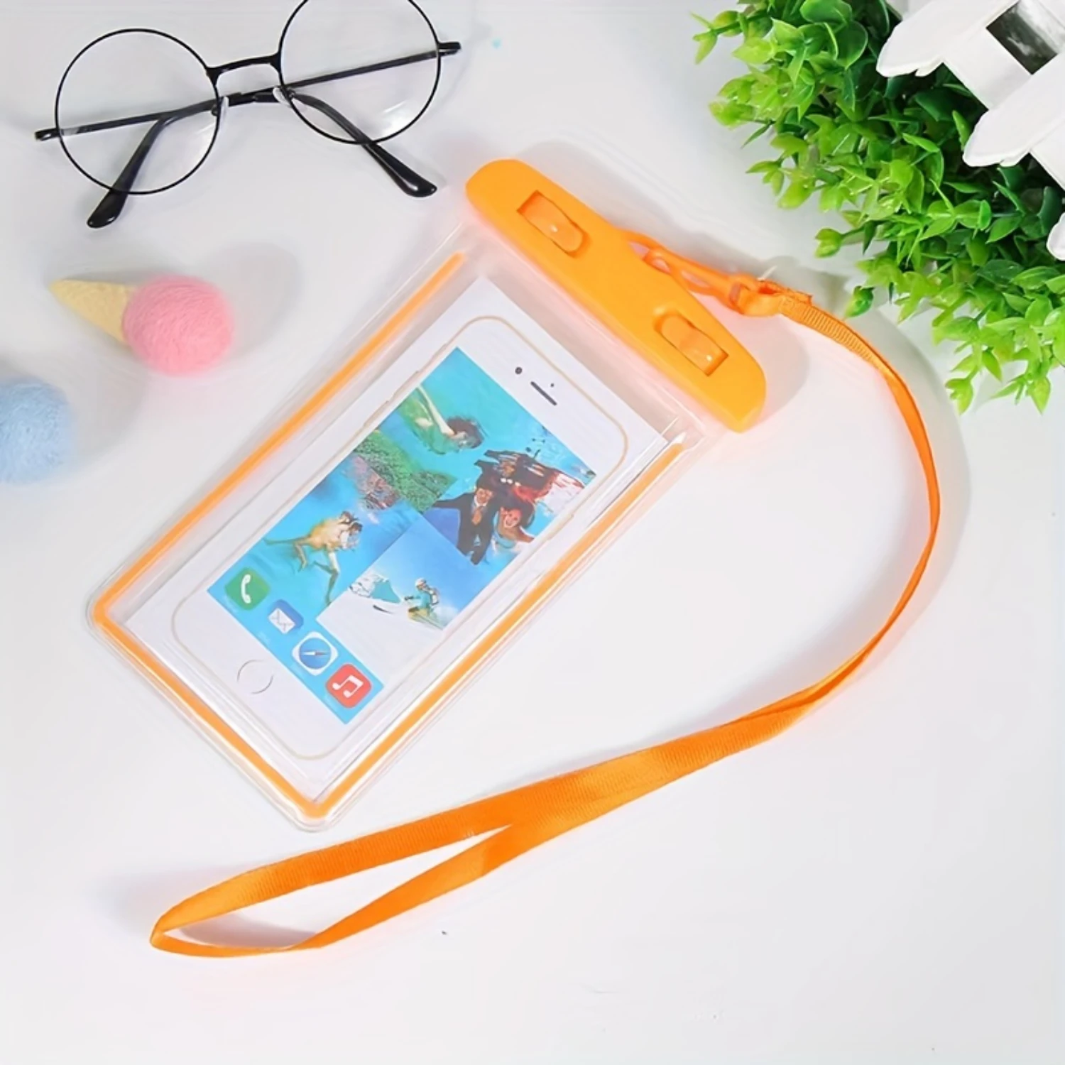 Universal Waterproof Phone Pouch, Fluorescent Water-resistant Dry Bag for iPhone 15/14/13/12/11 Plus/Pro/ProMax, 7.0" Cellphone,