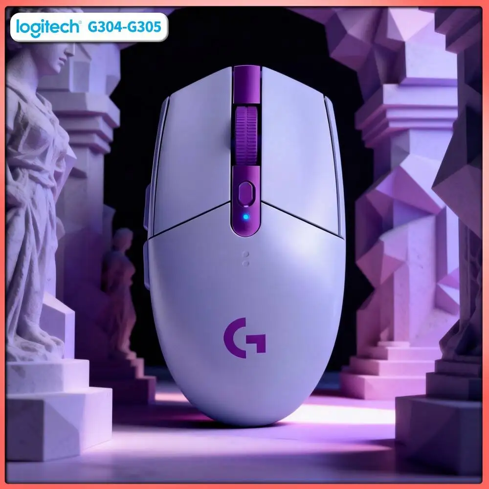 Wireless G305 Mouse for Gamers, 12000 DPI HERO Sensor, 6 Programmable Buttons, 250h Battery, Logitech PC Mac Tool Accessory