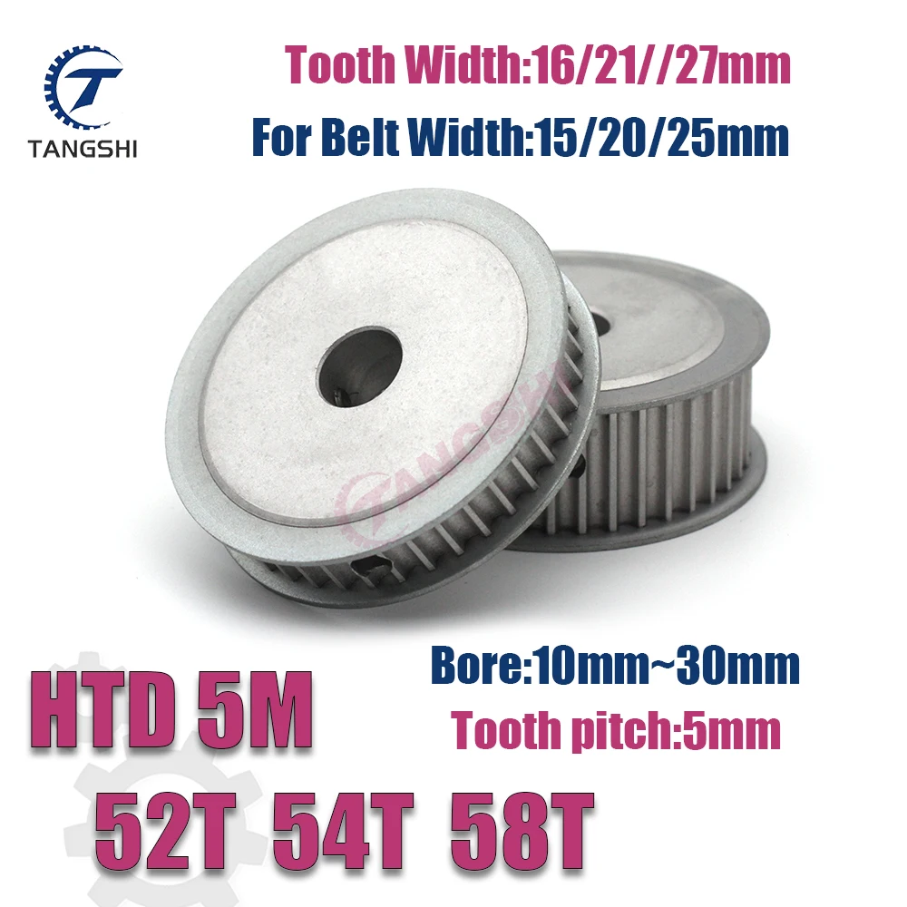 

HTD 5M 52Teeth 54Teeth 58Teeth Synchronous Timing Pulley Bore 10mm~30mm for Width 15/20/25mm Belt 5M-52T 54T 58T Timing Pulley