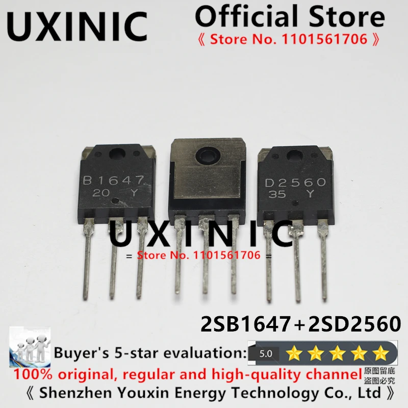 

UXINIC 100% New Imported Original 2SB1647 2SD2560 B1647 D2560 TO-247 Audio Power Tube