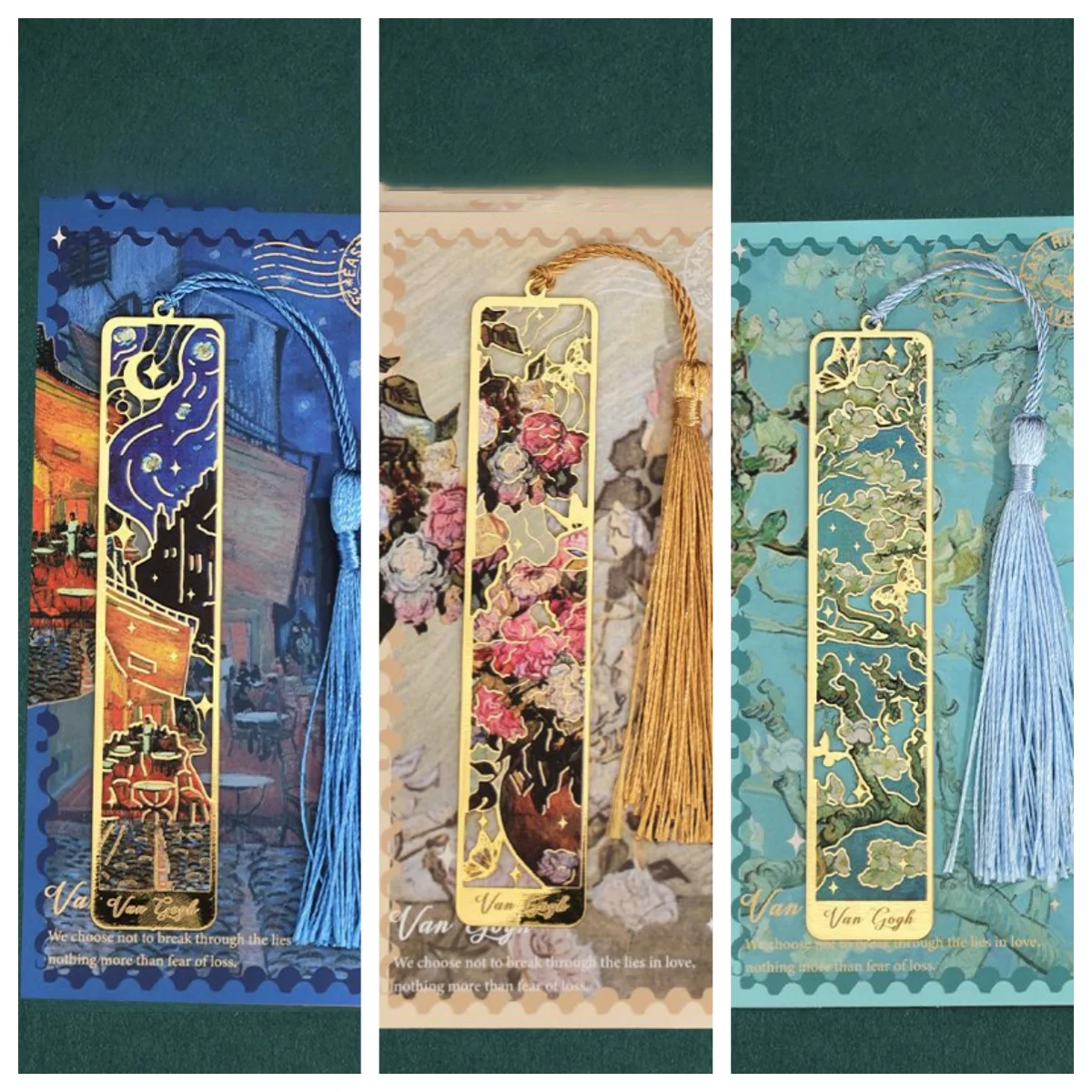 

1 pc Retro Floral Painting Metal Bookmark Hollow Bronzing Bookmark With Tassel For Book Club Reader Writers Book Lovers Students