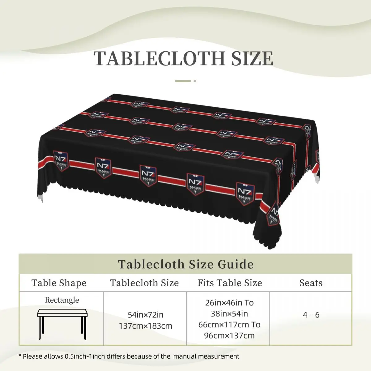 N7 New Icon Customized Rectangular Tablecloth Oilproof Table Cover for Dining Events Table Cloth