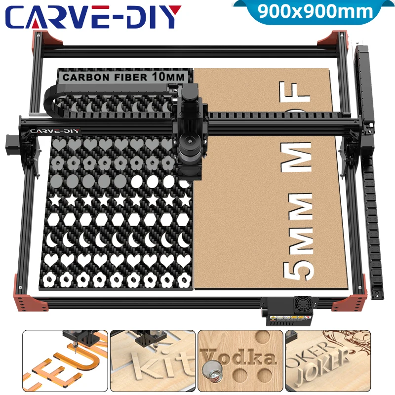 

CARVE-DIY Cnc Router Machine 500W Spindle Grbl Control 3 Axis Cnc Milling Machine Pvc Acrylic Mdf Cutter