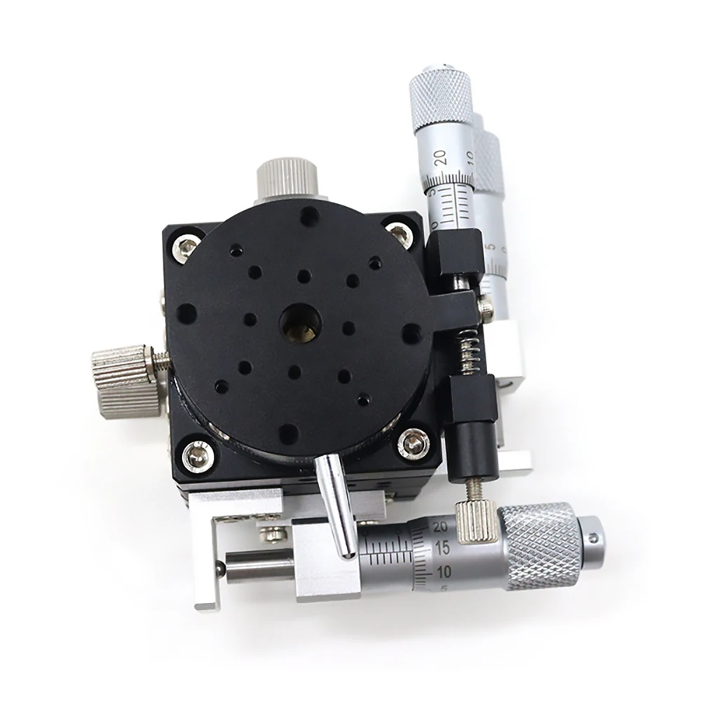 LS90-LM XYR 90mm Manual X-Y Rotary Stage with Micrometer Fine Tuning High Precision 360° Positioning Displacement Sliding Table