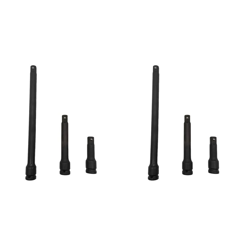 T21C 6Pcs 1/2-Inch Drive Impact Socket Extension Bar Set Cr-V Steel 3 Inch, 5 Inch, 10 Inch Hand Tool Auto Repair Tools