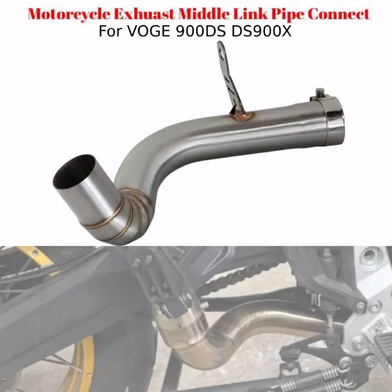 Für VOGE 900DS 900 DS DS900X 2024 2025 Motorrad Auspuff Mittelrohr Verbindungsstück 51mm Motorrad Auspuff Schalldämpfer Rohr