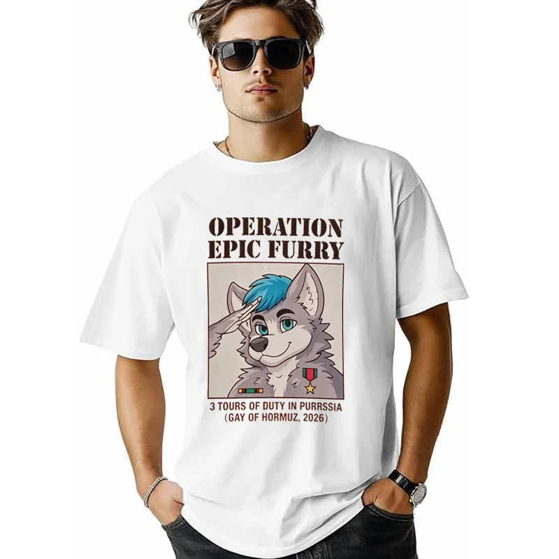 OPERATION EPIC FURRY Y2k Humor T-Shirt, Lustiges 3-Touren-in-Purrrssien-Sarkasmus-Witz-T-Shirt, Fuchs-Kleidungsartikel für Männer und Frauen als Geschenk – Detail 7