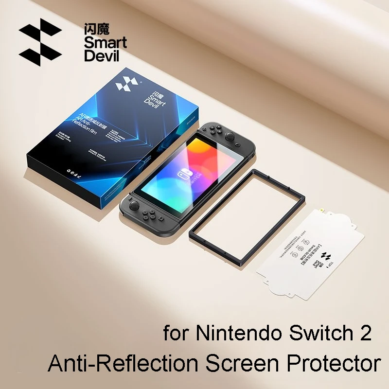 SmartDevil 1/2 PCS Screen Protector for Switch OLED 7inch Switch 2 8inch Full Cover Anti-Reflection Tempered Glass Film