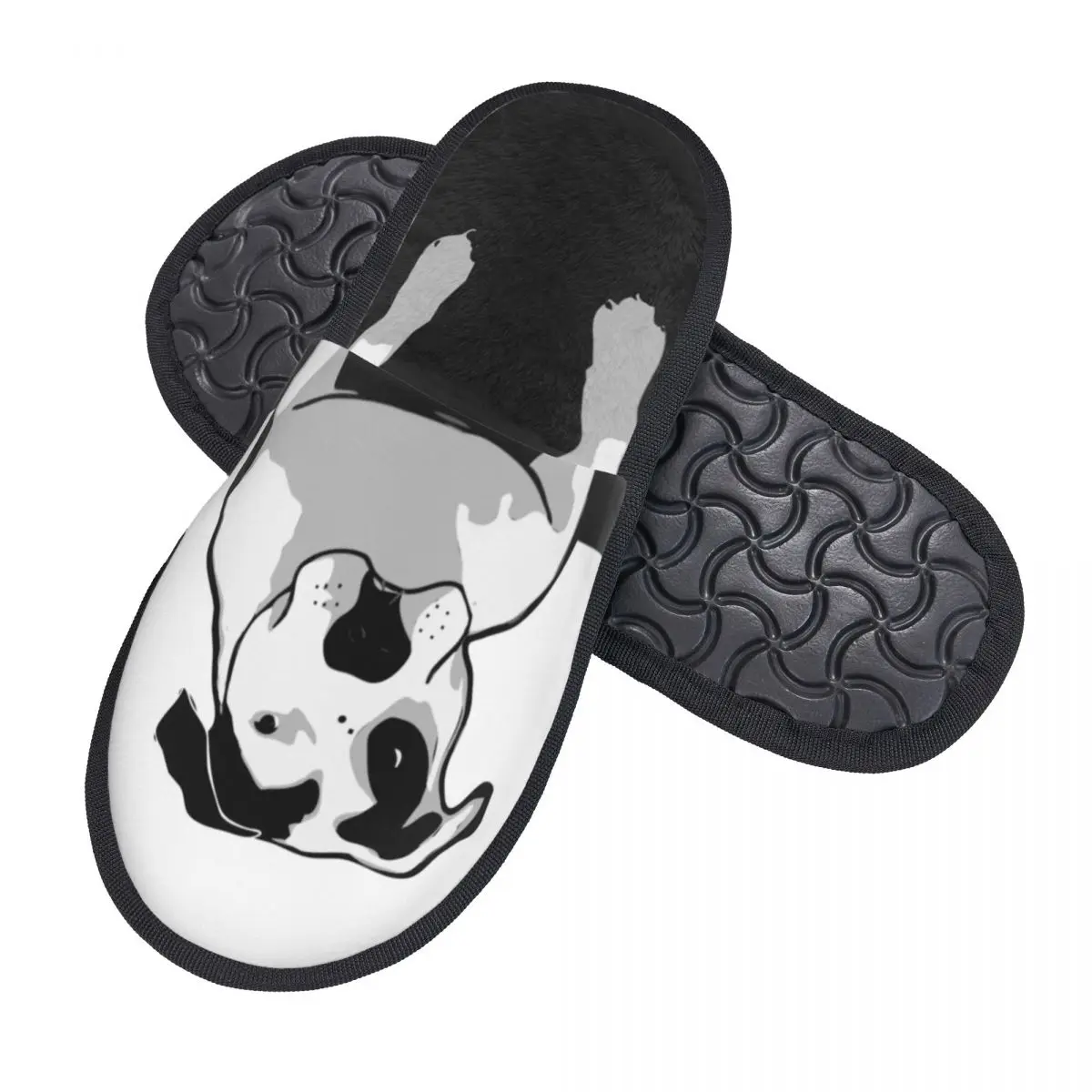 Custom Cute Bull Terrier Dog Soft Memory Foam House Slippers Women EBT Animal Comfy Warm Anti-Skid Slipper