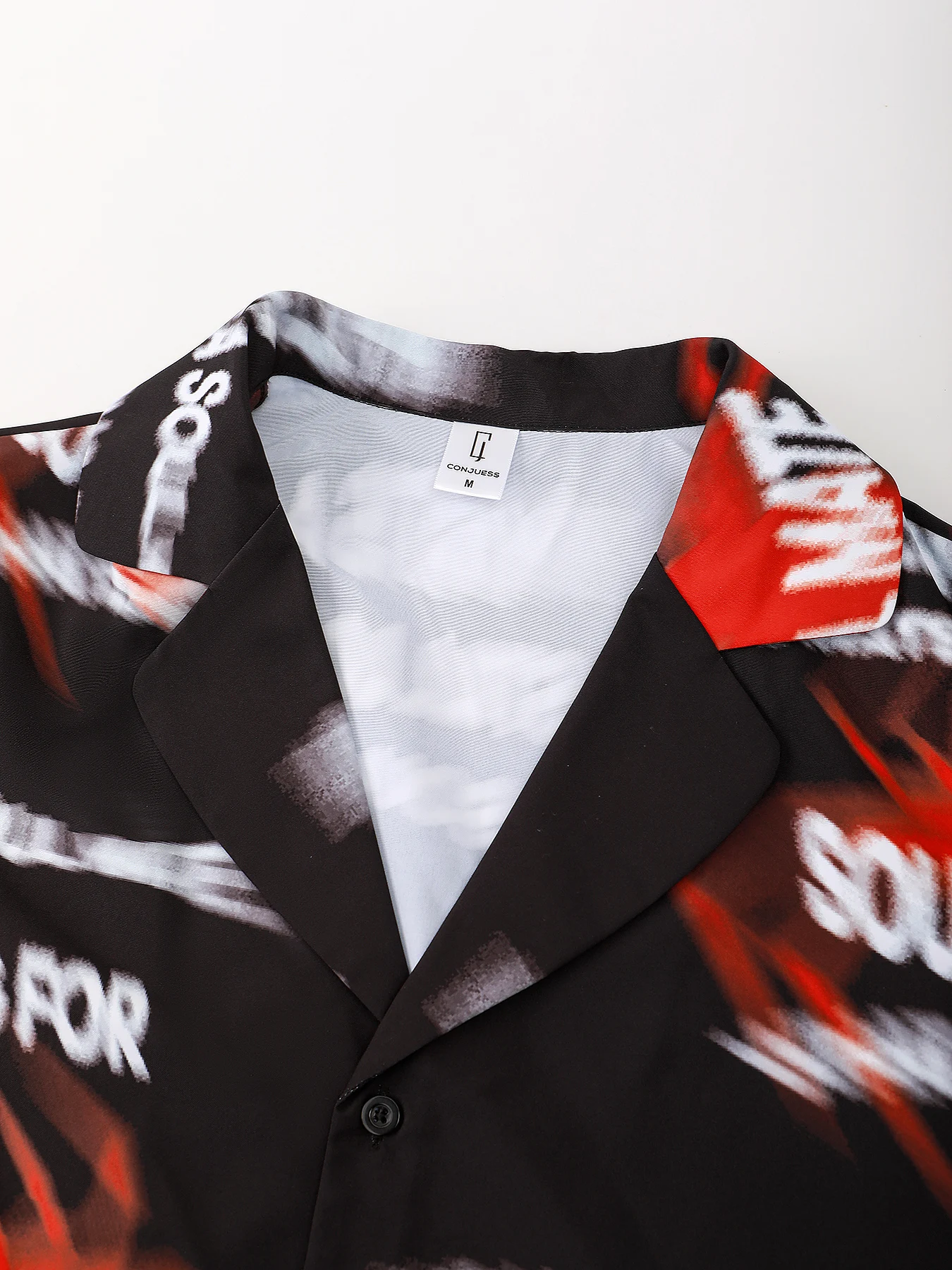 Fotografia 6: Conjuntos de Roupas Masculinas com Estampa Textual, Camisa Solta com Lapela e Calças com Cintura Elástica