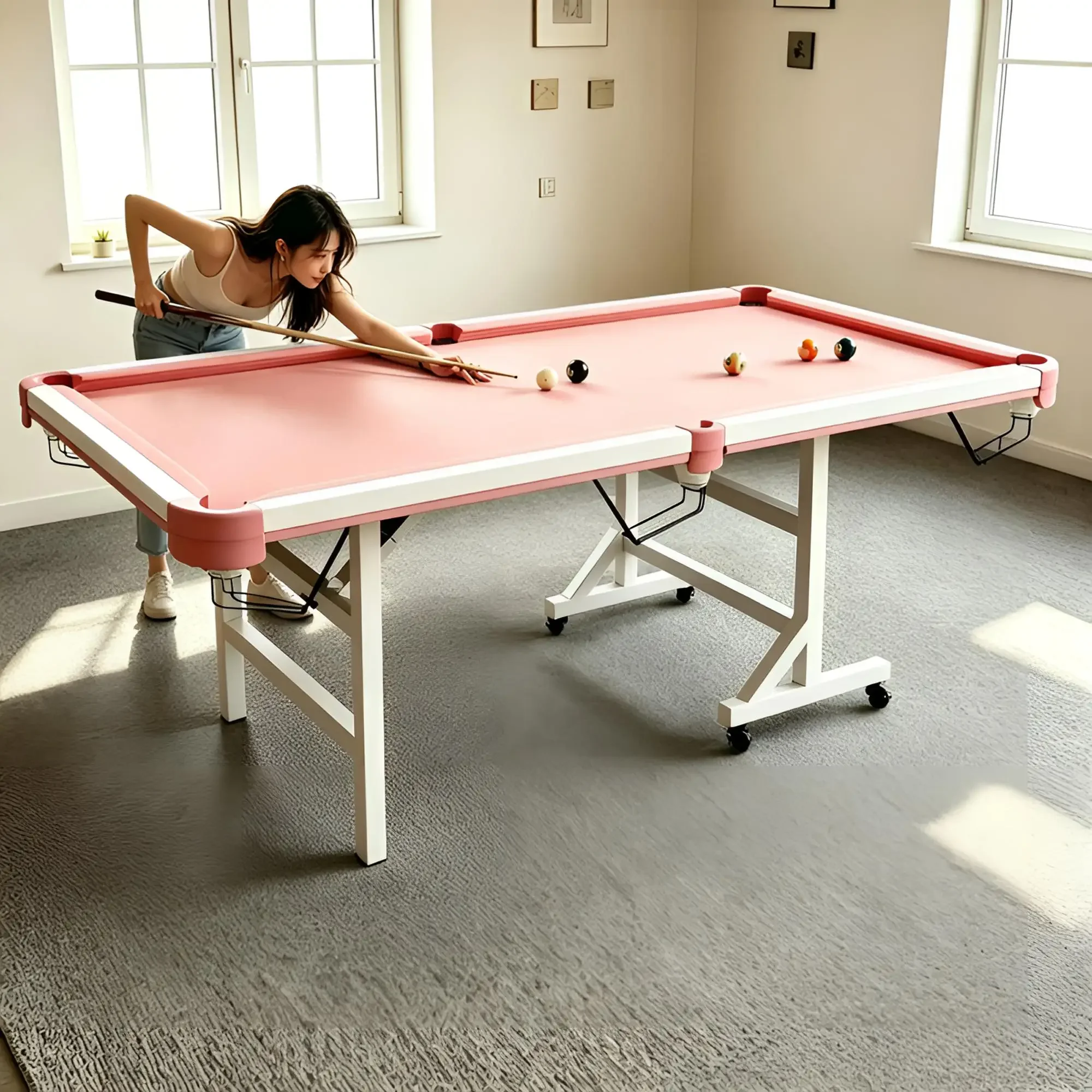 Billiard table standard five-point training for adults, indoor practice large foldable Chinese Black Eight for home use