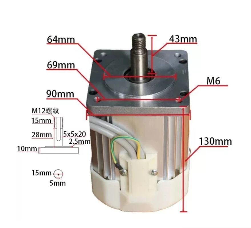 For 220V Permanent Magnet Brushless Servo Motor Controller Kit High Speed for Sander Drilling Woodworking Machine