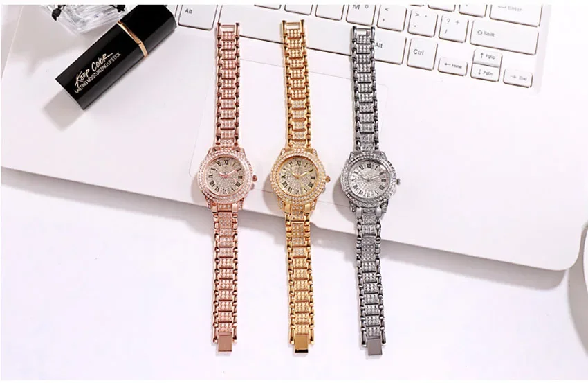 Montres-bracelets en biscuits et diamants pour femmes, marque de luxe, pour dames