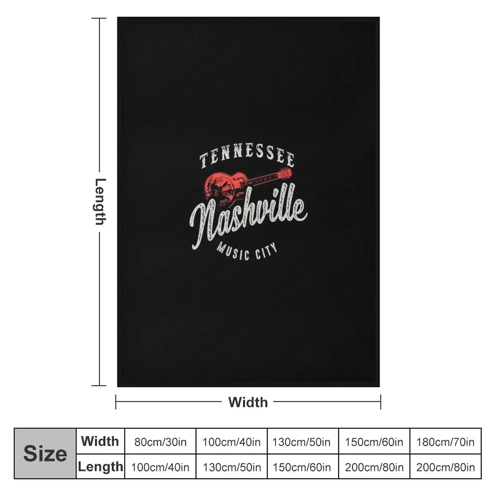 Nashville Music City USA Guitar Vintage Long Sleeve T-Shirt Throw Blanket Large Blankets Sofas Of Decoration Furry Blankets