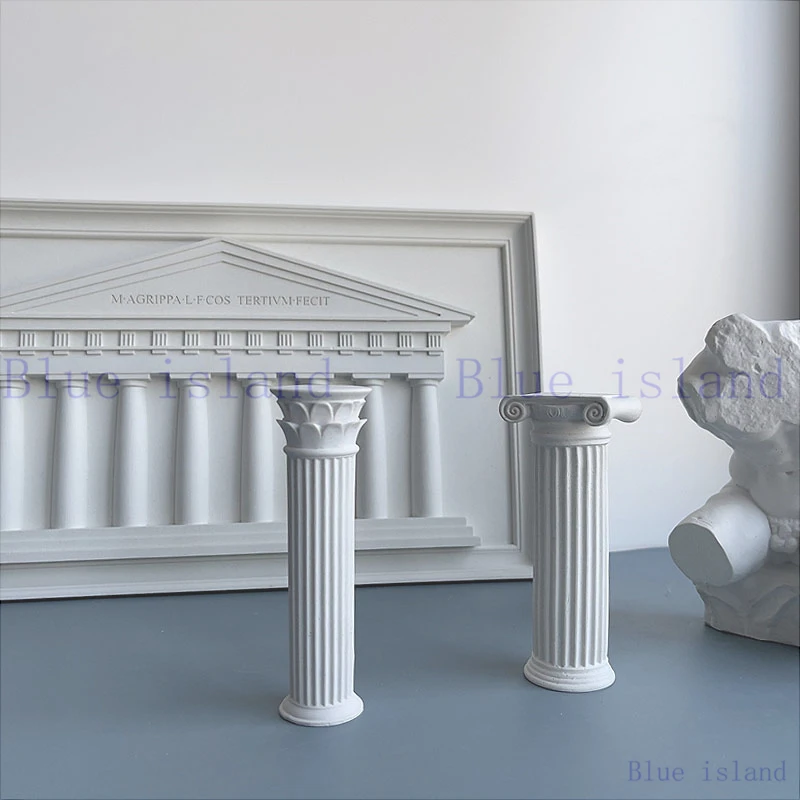 Roman Column Silicone Mold Retro Column Design Aromatherapy Gypsum Ornaments Cement Concrete Candle Making