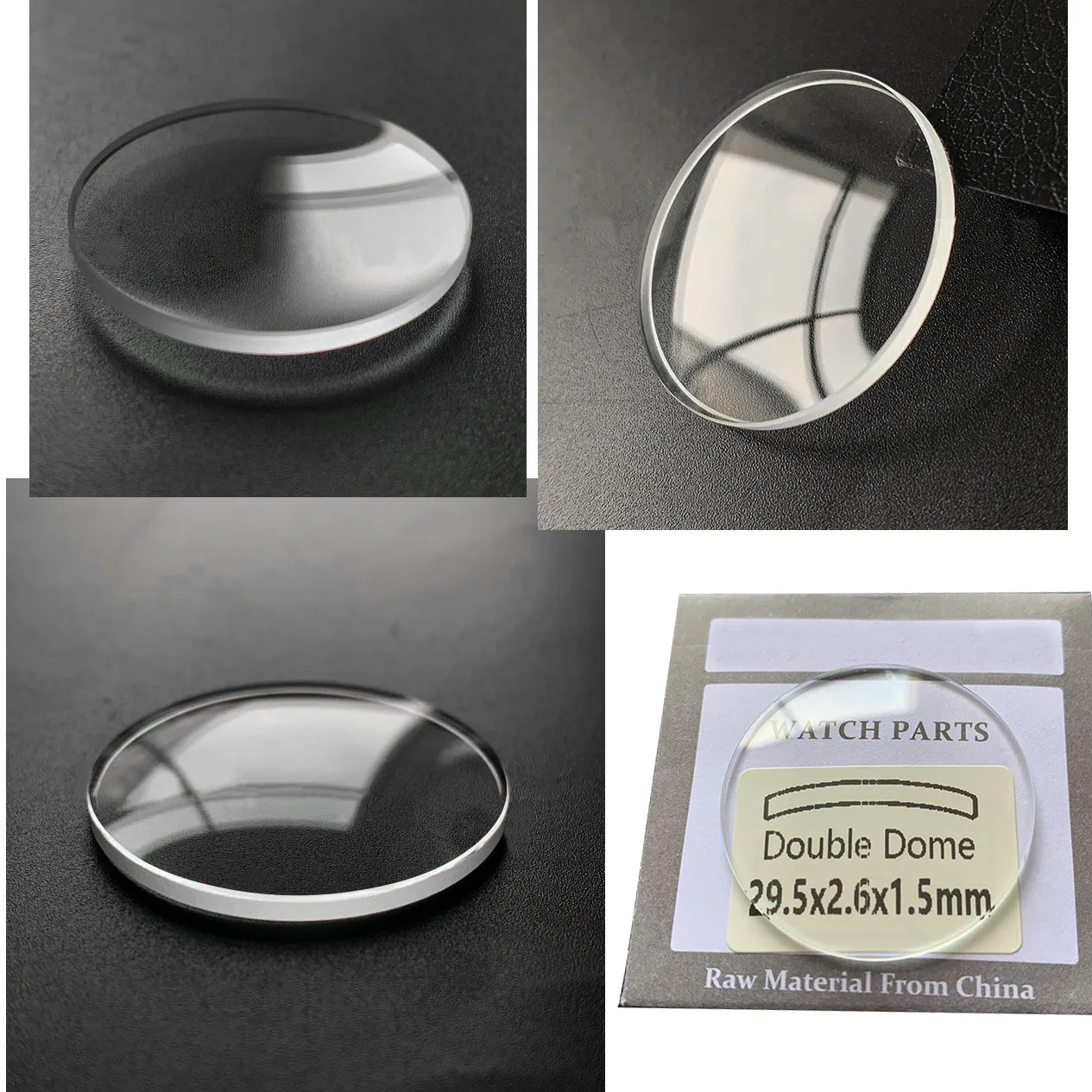 1.5mm Thick Double Dome Mineral Watch Crystal 16.5mm 20mm-40mm Circular Watch Glass Replacement Watch Lens Repair Parts 1PC