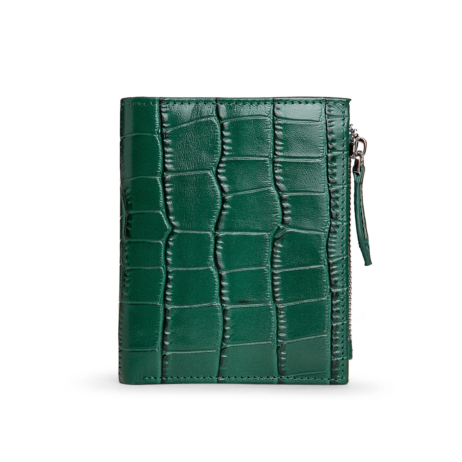 Luxury Brand Women Crocodile Head Layer Cowhide Short Small Wallet 2024 Ultra-thin Coin Wallet