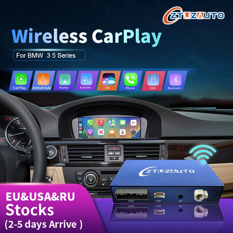 

Wireless CarPlay for BMW 3/5 Series E90 E91 E92 E93 E60 E61 2008-2013, with Android Auto Mirror Link AirPlay Car Play