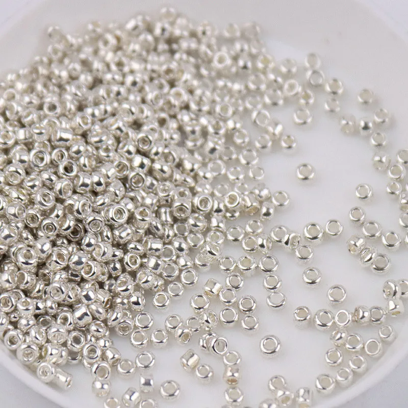 Size 1.5mm 2mm 3mm 4mm Electroplating Silver Bronze Metal Color Millet Beads Diy Handmade String Necklace Scattered Beads