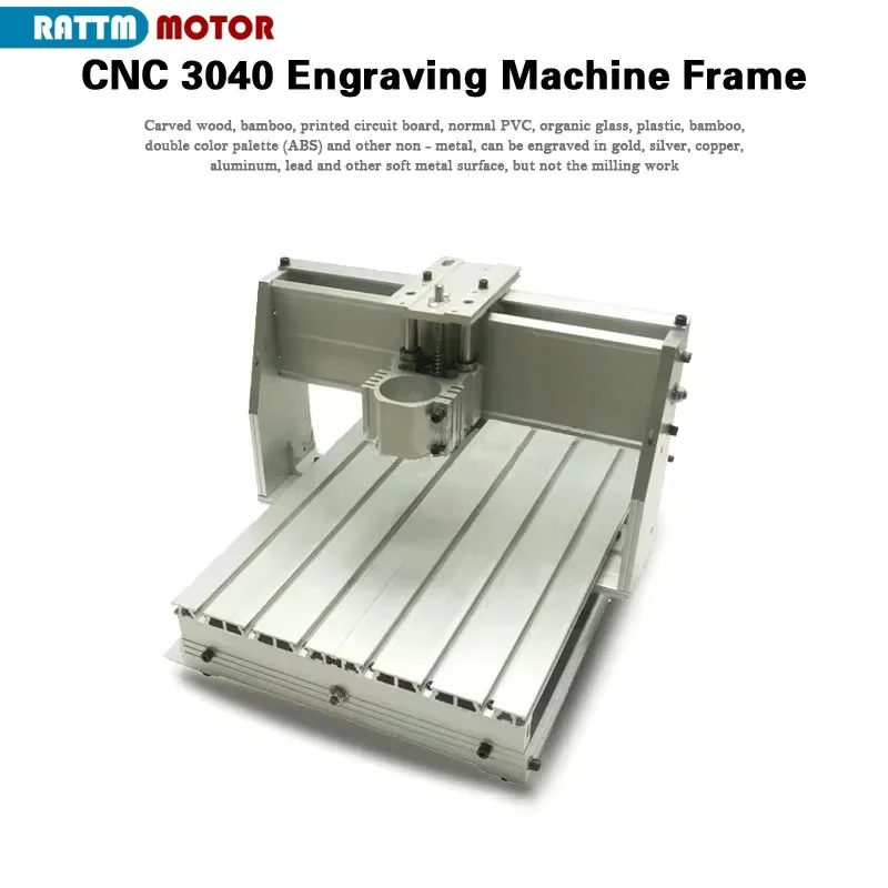 3040Z-DQ-52mm CNC Router Milling Machine Frame Kit with 1204 Ballscrew&52mm Spindle Bracket&300W DC Spindle Motor&Controller
