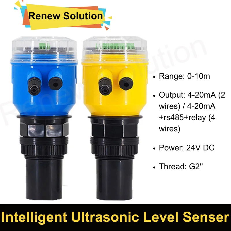 5m 10m 4-20ma Integrated Ultrasonic Level Meter Olive Oil Rs485 Relay Ultrasonic Water Level Sensor Transmitter 2 wires 4 Wires