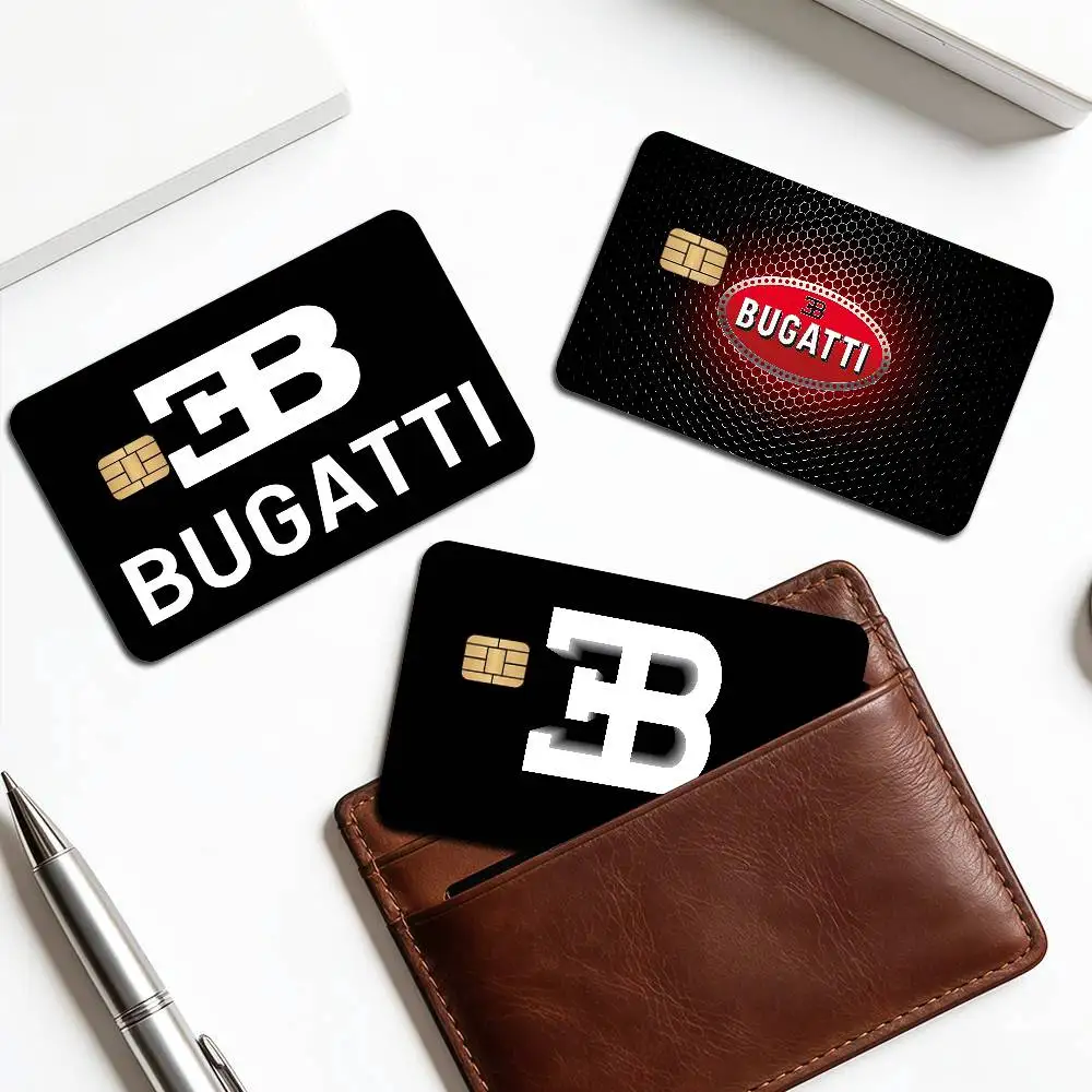 Brand B-Bugatti Credit Card Skin Stickers No Adhesive Residue Water Proof for VISA Credit Card Subway Access Card