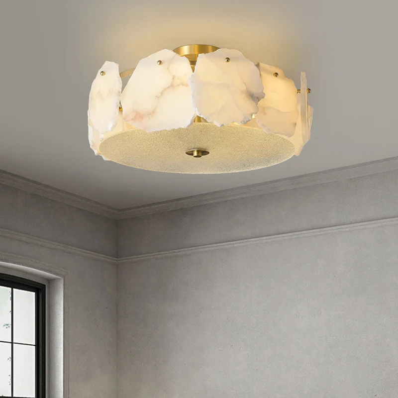 Artpad Marble LED Chandelier for Restaurant Living Room Round Pendant Light Nordic Bedside Background Decor Ceiling Lighting