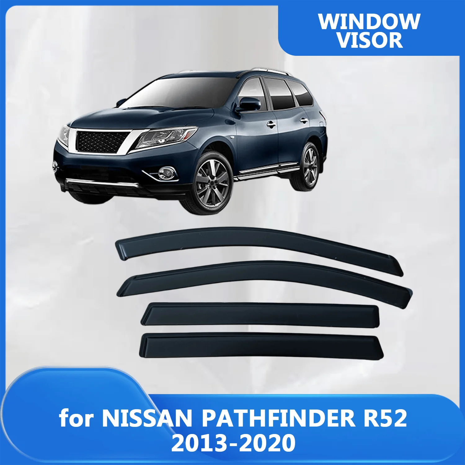

Window Visor for NISSAN PATHFINDER R52 2013 2014 2015 2016 2017 2018 2019 2020 Wind Deflectors Rain Guards Door Visor Vent Sun
