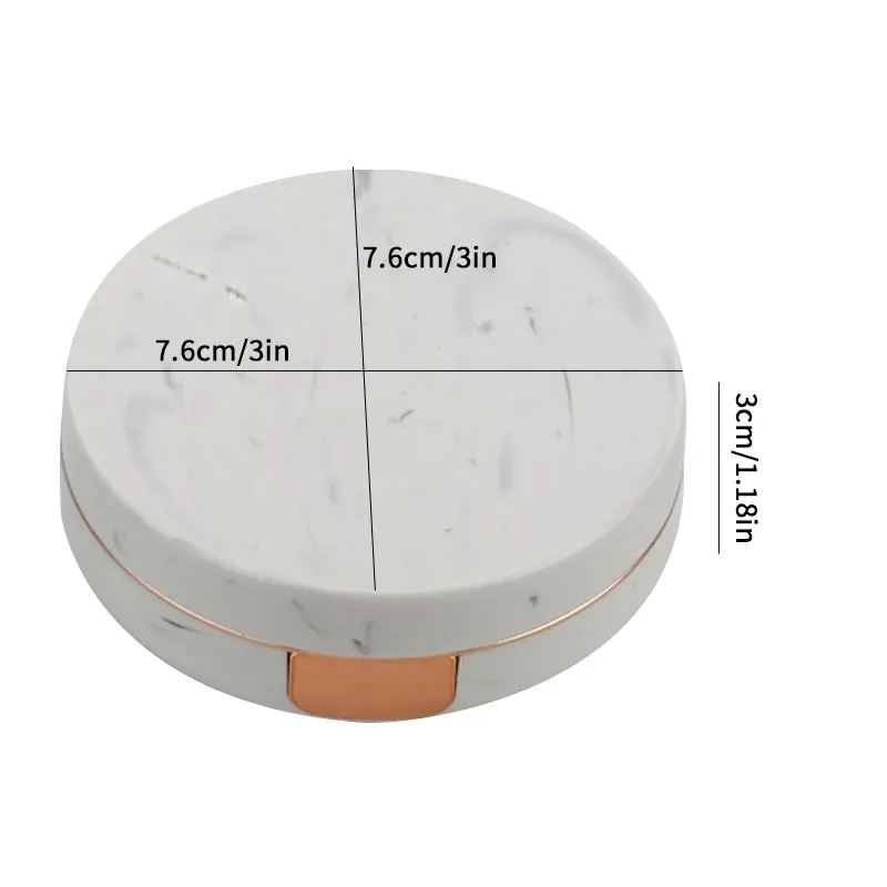 Portable Cute Contact Lens Case 5 in 1 Marble Contact Cases Travel Kit with Remover Tool Mirror Tweezers Contact Solution Bottle