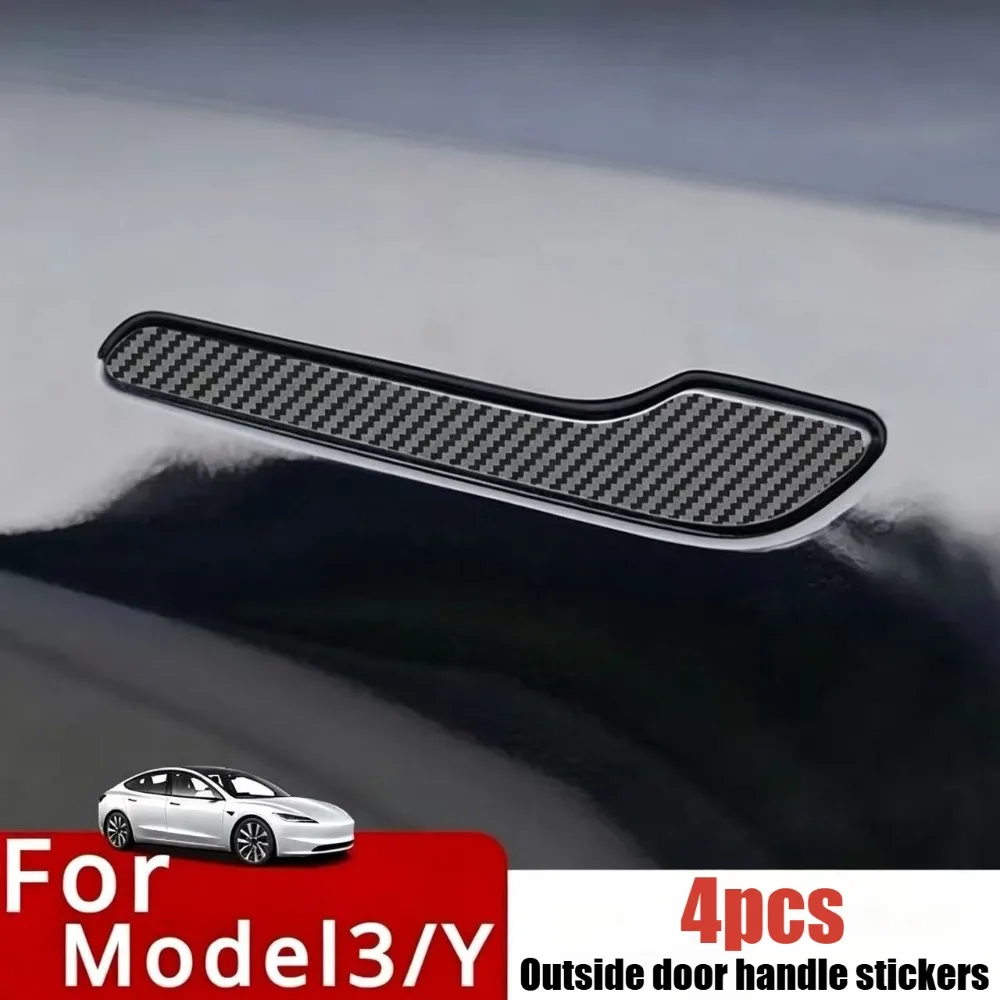 1 Set Suitable for Tesla Updated Model 3Y Door Handle Protective Film, Scratch Resistant TPU Transparent Protective Film