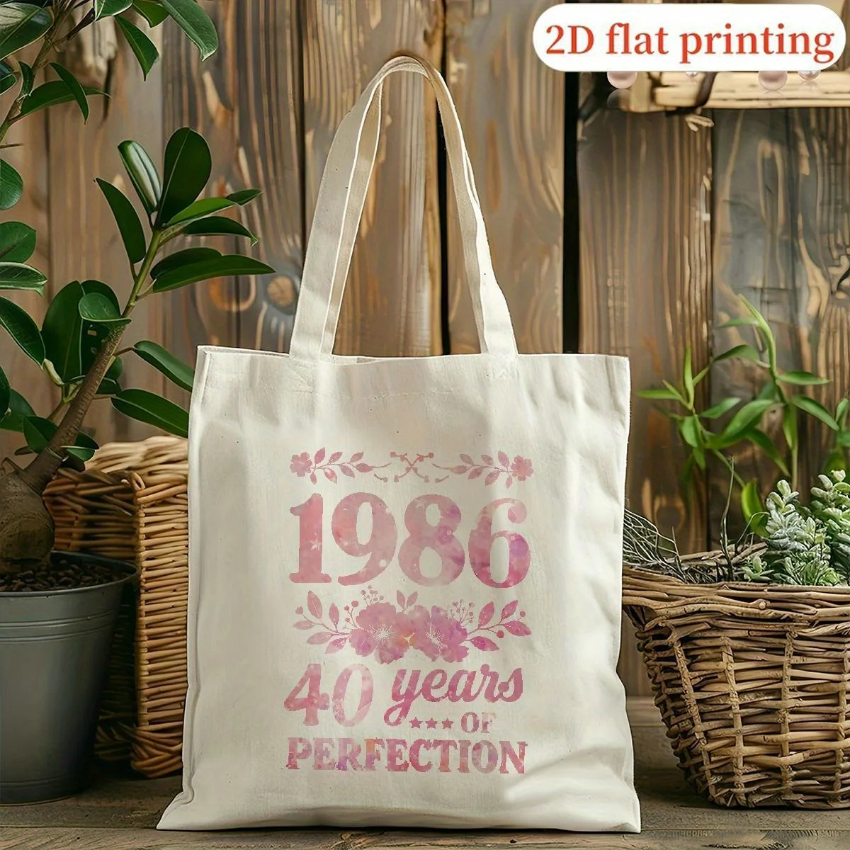 Lz250830X135 2D Flat Printed Shopping Totes, Women'S Casual Shoulder Bags for Everyone, Suitable for Universities, Beach Outings