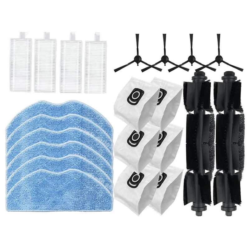 

M14K-For Tefal Rowenta X-Plorer Serie 75S RR8577WH 75S+ RG8597W Vacuum Cleaner 22PCS Dust Bag Brush Filter Mop Spare Parts