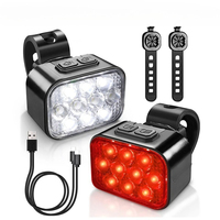 Bicycle Light Front Rear Light 1100mAh LED COB Waterproof Bike Lamp USB Rechargeable Mtb Road Bike Headlight Taillights Parts