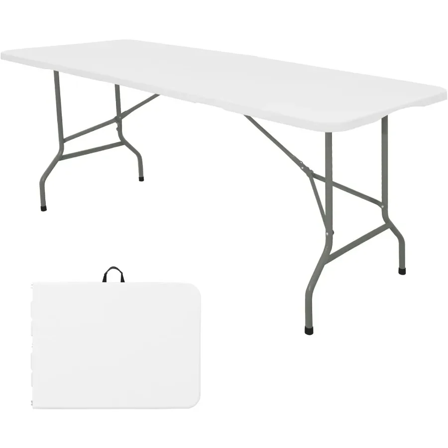

Folding Table 5 FT Camping Table Portable Heavy Duty Plastic Rectangular Outdoor Dining Table Steel Legs FoldinHalf with Carryi